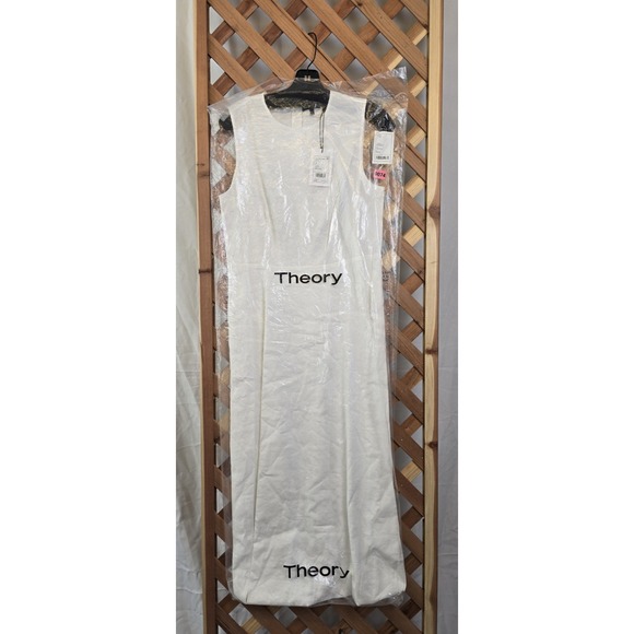 NWT Theory Women's Volume Dart Dress - Size 10 - Color 100 White - MSRP $395 - Picture 3 of 7